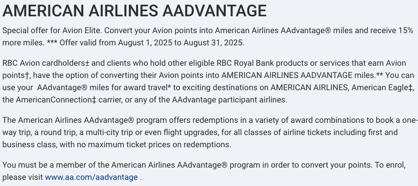 RBC Avion转点美国航空AA里程享15%奖励：连续第三年加赠，解锁阿提哈德公寓与日航头等