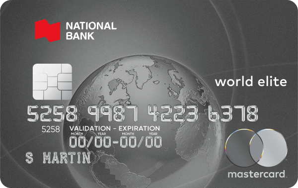 National Bank World Elite Mastercard 信用卡卡面