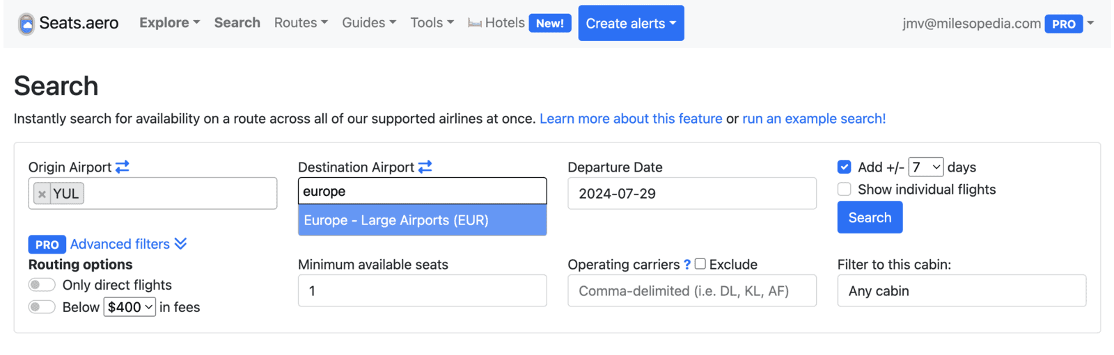 Seats.aero 深度解析：24+里程计划奖励票搜索，免费版与 Pro 到底怎么选？