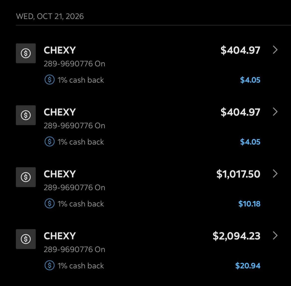 Scotia Momentum 10 月 21 日 Chexy 扣款只给 1% 返现